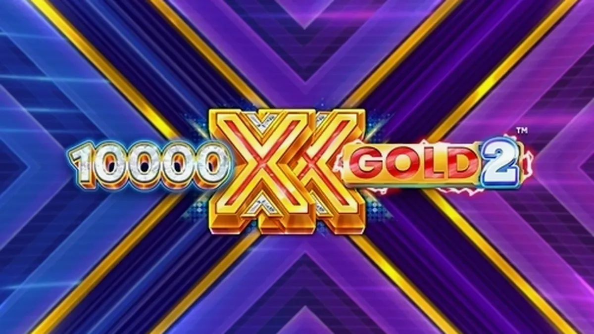 Tampilan antarmuka slot 10,000 X Gold 2 dengan simbol emas dan fitur Stack Xpand.