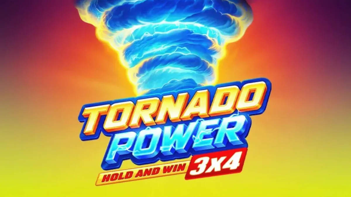 Tampilan visual slot Tornado Power: Hold and Win dengan tema buah dan badai listrik